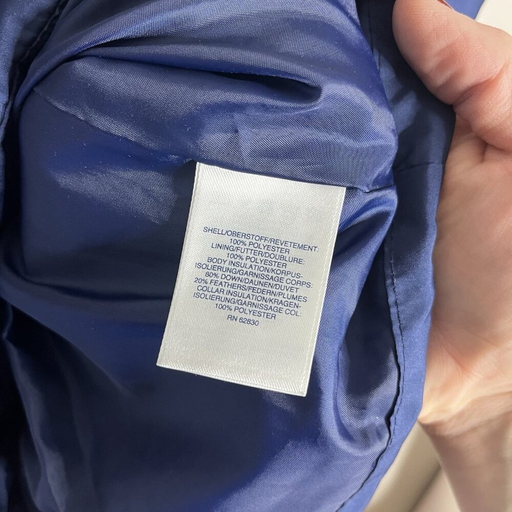 Lands End Vest Blue Size 1X Down Puffer Full Zip - Picture 5 of 6